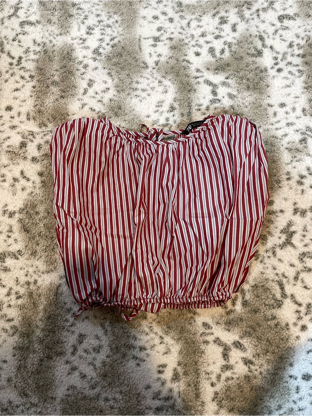 Zara pinstripe bubble top